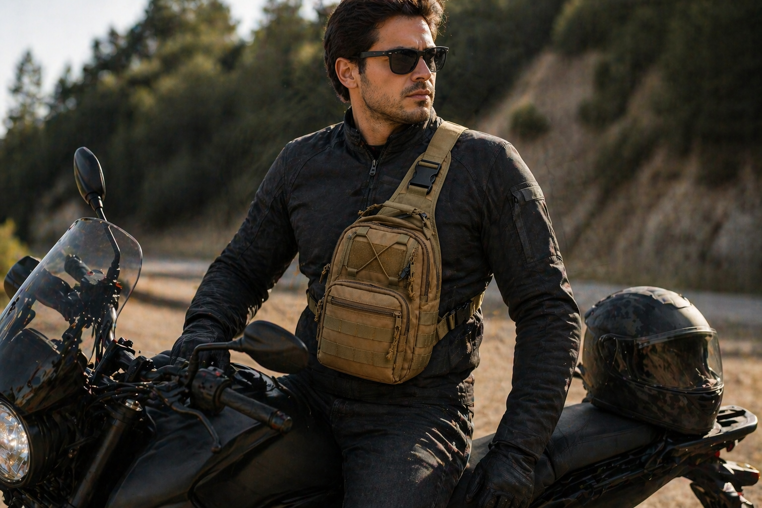 Мотоциклетист с Caliber Backpack
